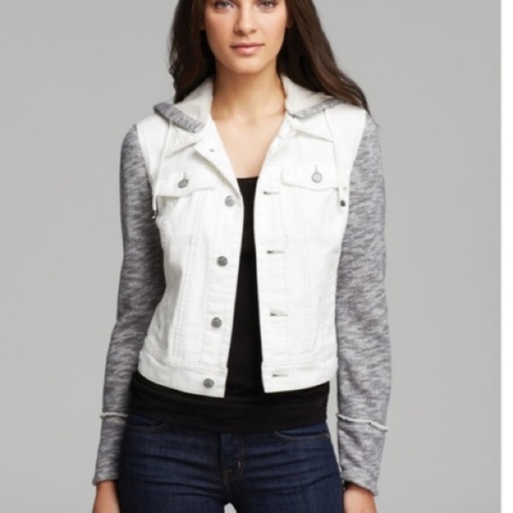 Free People white denim jacket